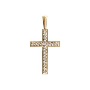 Elegant Gold and Crystal Cross Pendant Necklace